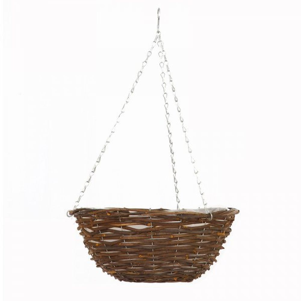 Kingfisher Rattan Hanging Basket 12"