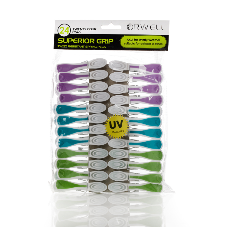 Orwell, Superior Grip Spring Pegs 24pk