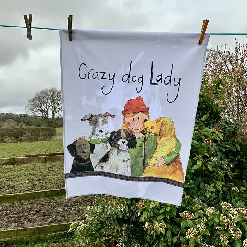 Alex Clark, Crazy Dog Lady Tea Towel