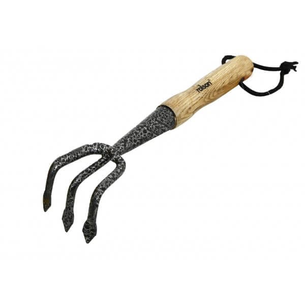 Rolson Midi Carbon Steel Hand 3 Prong Cultivator Ash handle