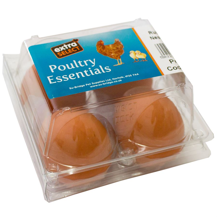 Brown Rubber Poultry Eggs, 4 Pack Extra Select