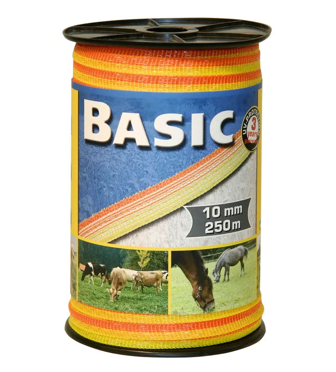 Corral Basic Fencing Tape Yellow/Orange 250m x 10mm