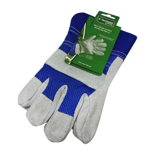 Kingfisher Suede Leather Gardening Gloves - Mens