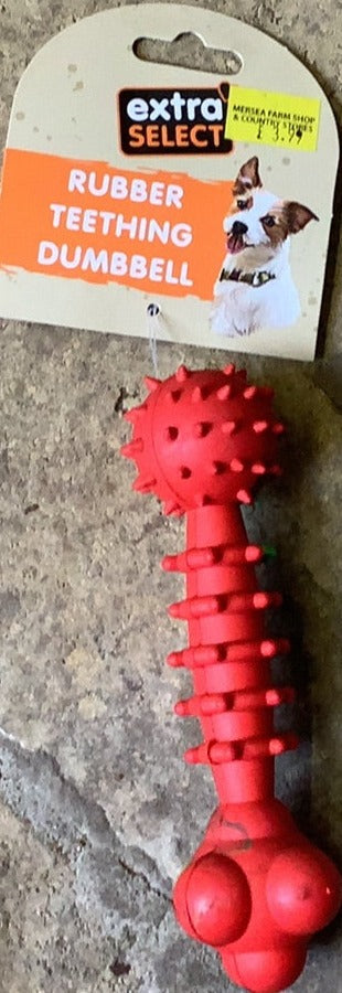 Extra Select, Rubber Teething Dumbbell- Red
