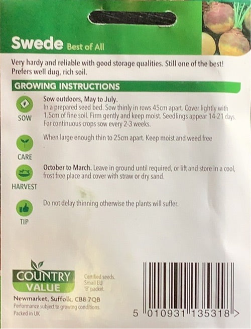 Best Of All Swede Seeds, Country Value