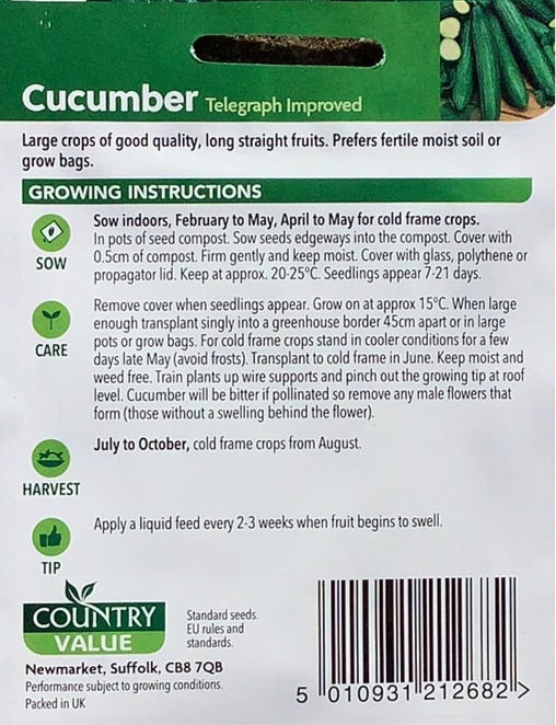 Cucumber Telegraph Improved Seeds, Country Value