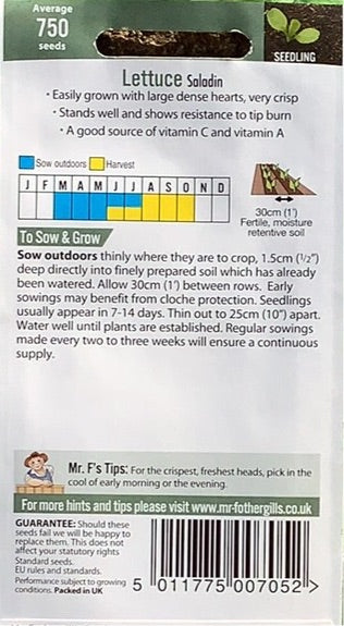 Lettuce Saladin Mr. Fothergills