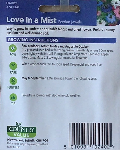 Love in a Mist Seeds, Country Value