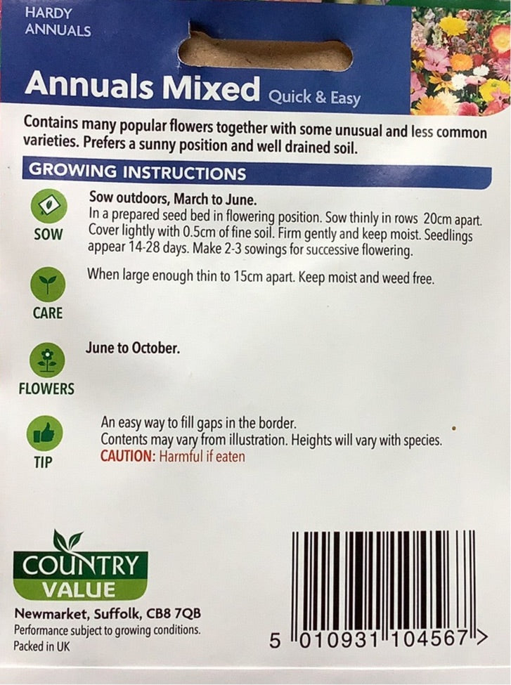 Annuals Mixed Seeds, Country Value