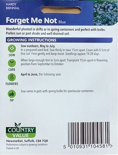 Forget Me Not Seeds, Country Value