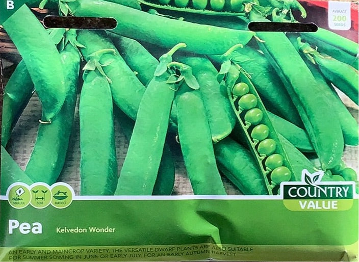 Pea Kelvedon Wonder Seeds, Country Value