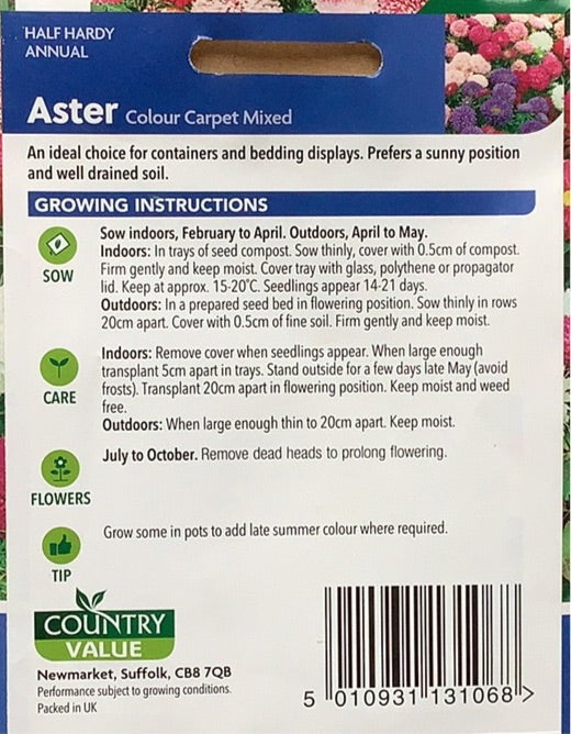 Aster Seeds, Country Value