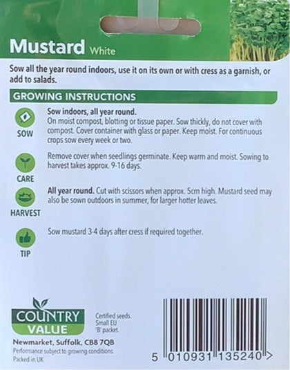 White Mustard Seeds, Country Value