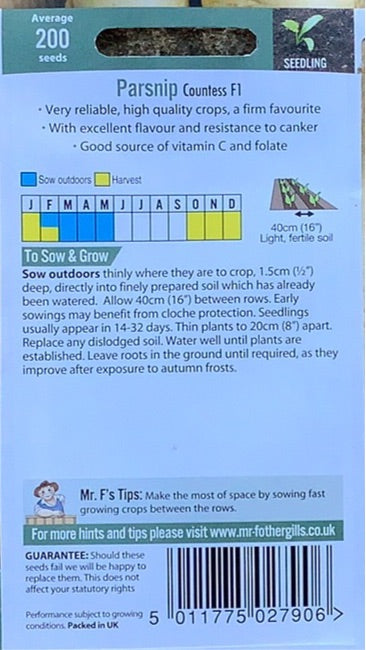 Parsnip Countess F1 Mr. Fothergills