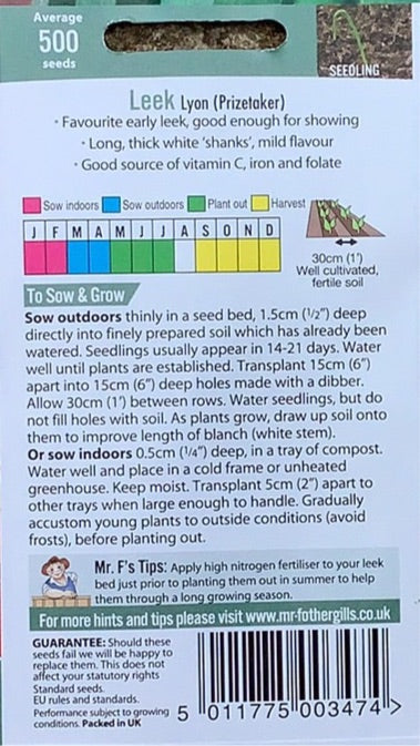 Mr Fothergills, Leek Lyton seeds