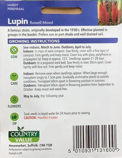 Lupin Seeds, Country Value