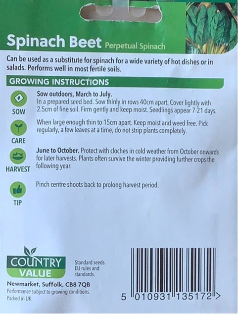(Perpetual) Spinach Beet Seeds, Country Value