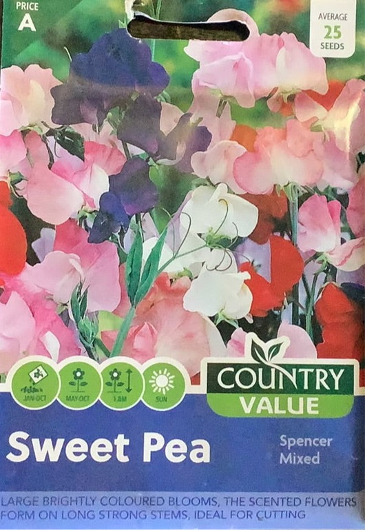 Sweet Pea Spencer Mixed Seeds, Country Value
