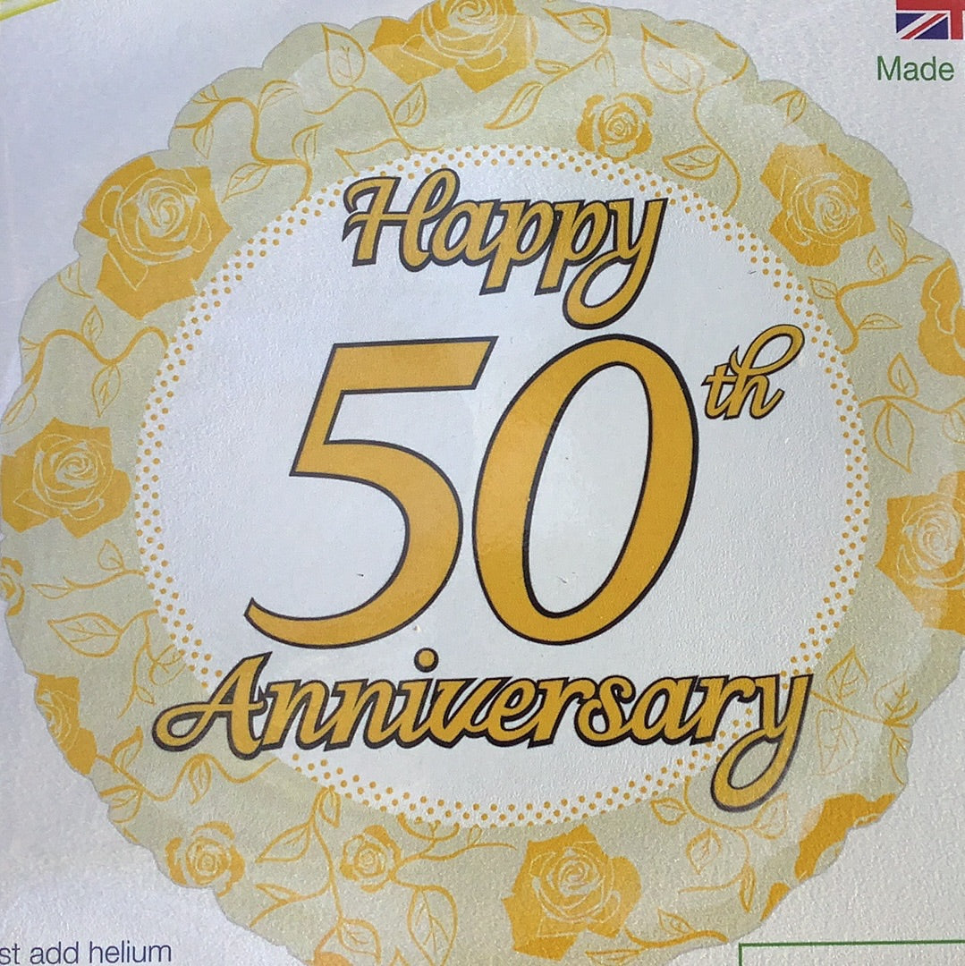 50th Anniversary Foil Helium Balloon
