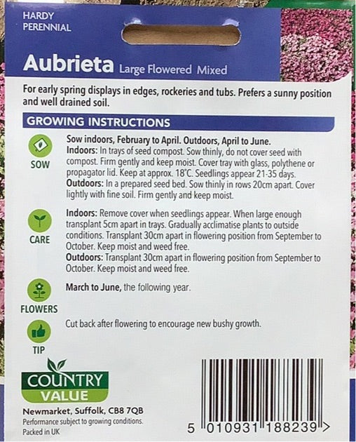 Aubrieta Seeds, Country Value