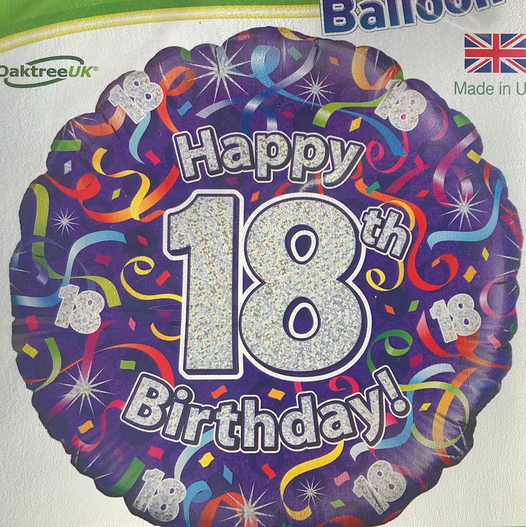 Happy 18th Birthday Foil Helium Balloon