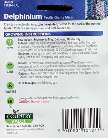 Delphinium Seeds, Country Value