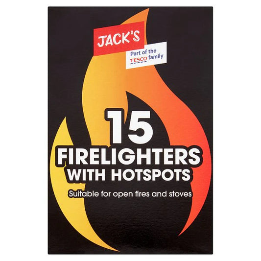 Jacks Firelighters With Hotspots x15