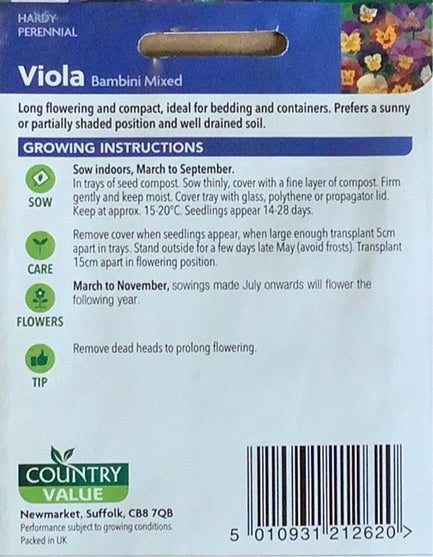 Viola Seeds, Country Value
