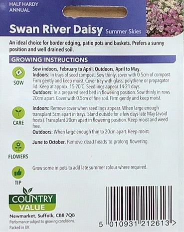 Swan River Daisy Seeds, Country Value