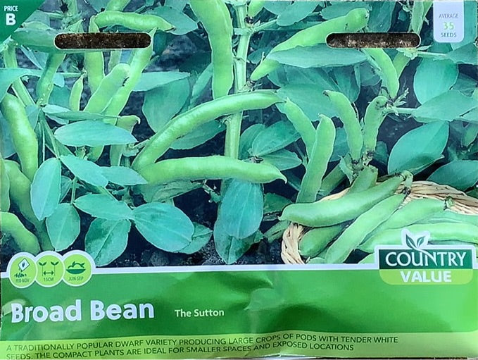 The Sutton Broad Bean Seeds, Country Value
