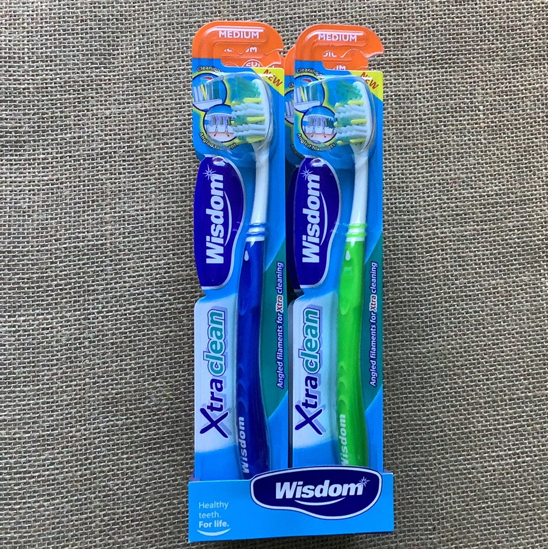 Wisdom Xtra Clean Medium Toothbrush Various Colours Mersea Farm wisdom-xtra-clean-medium-toothbrush-various-colours-mersea-farm