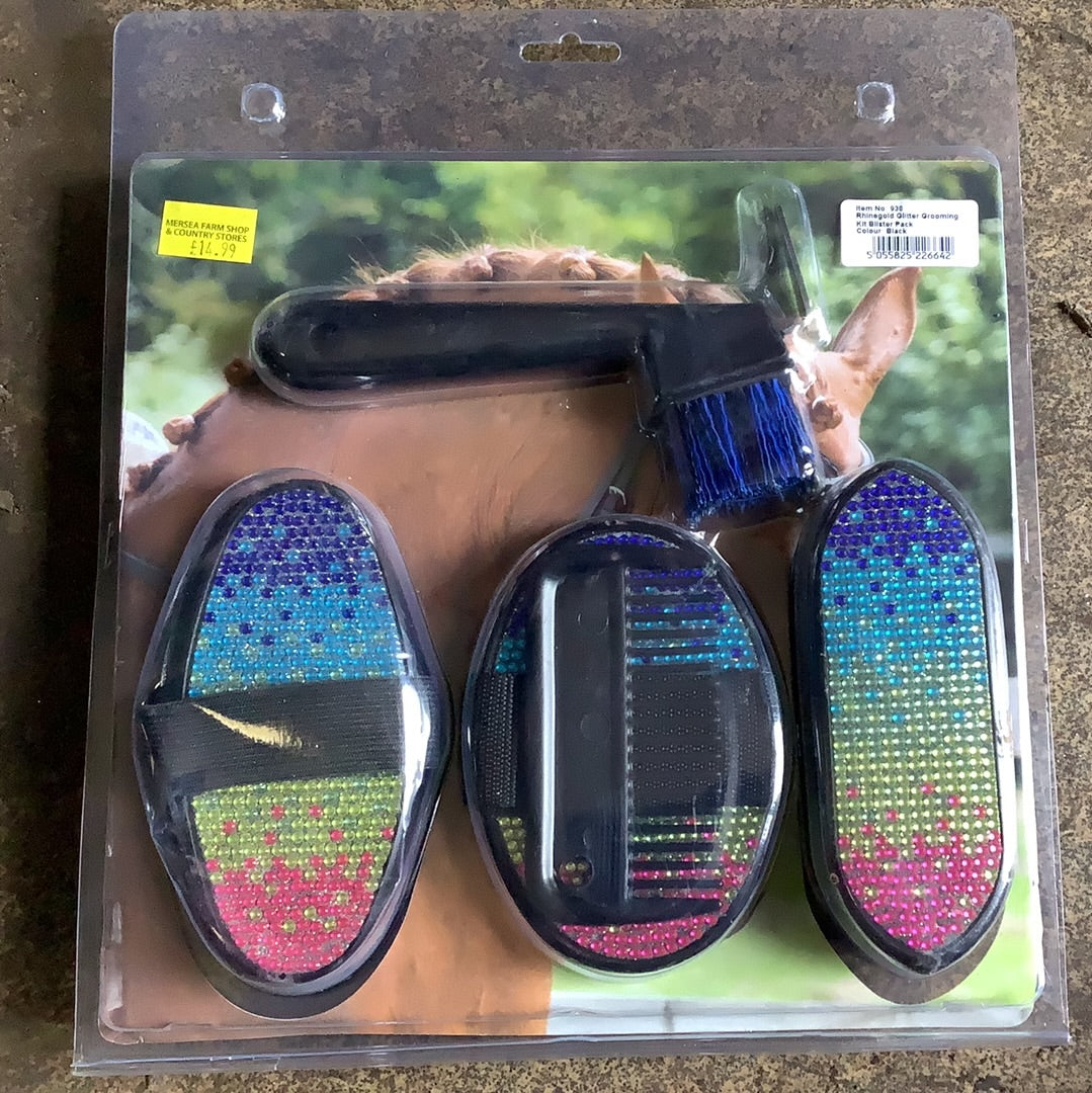 Rhinegold, Glitter Grooming Kit-Black