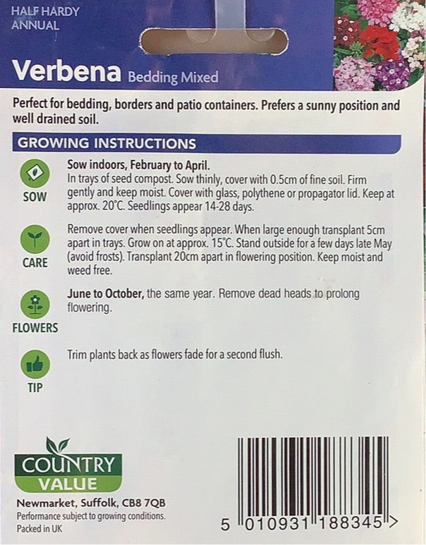 Verbena Seeds, Country Value