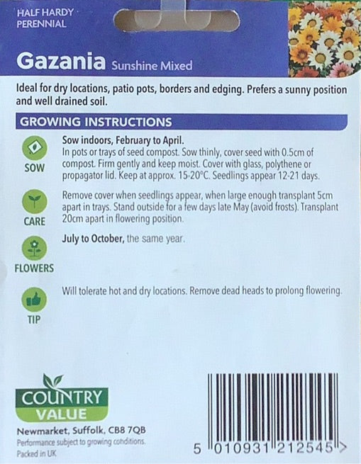 Gazania Seeds, Country Value