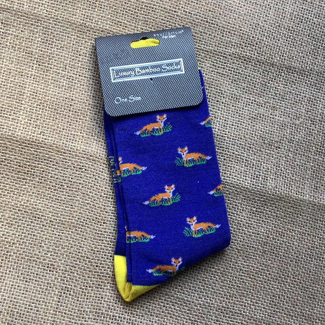 Equilibrium For Men, Fox Luxury Bamboo Socks-One Size