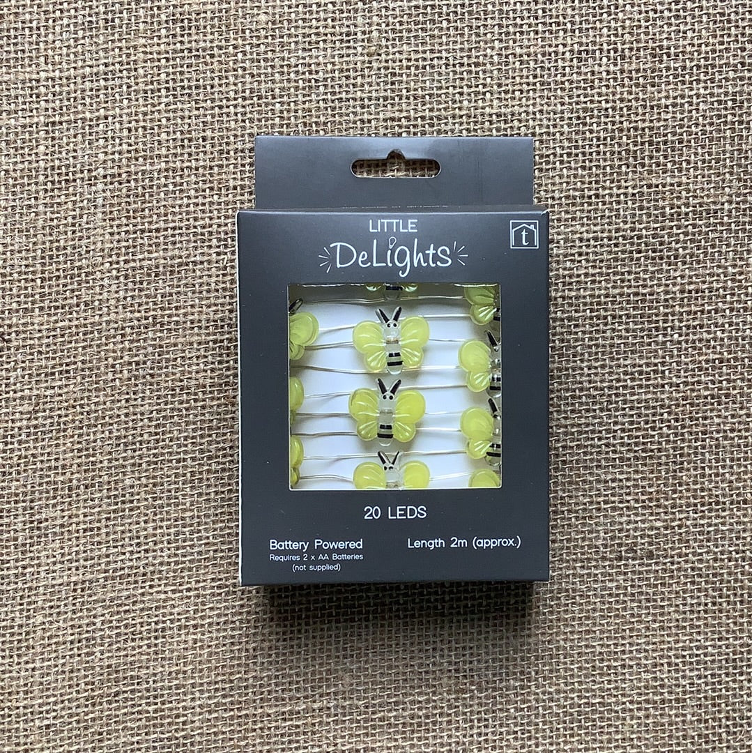 Little Delights, LED Battery Powered Bumble Bee String Lights 2m