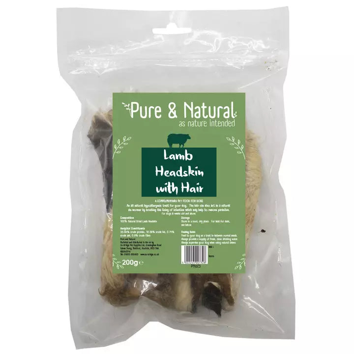 Pure & Natural Lamb Headskin With Hair 200g