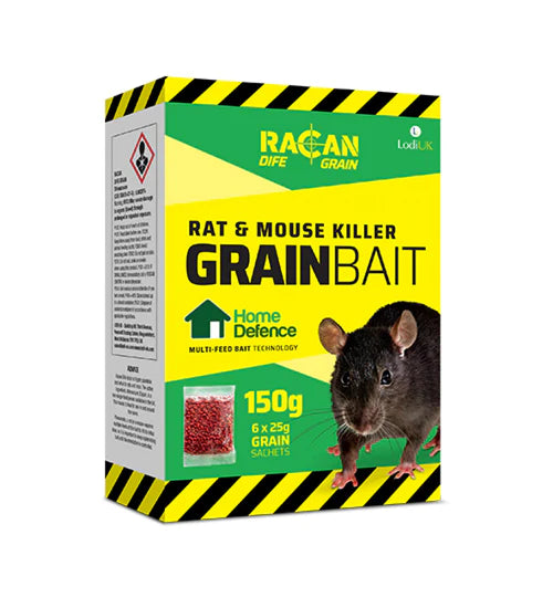 Racan, Multi-feed Feed Rat & Mouse Killer Grainbait 6x25g Grain Sachet