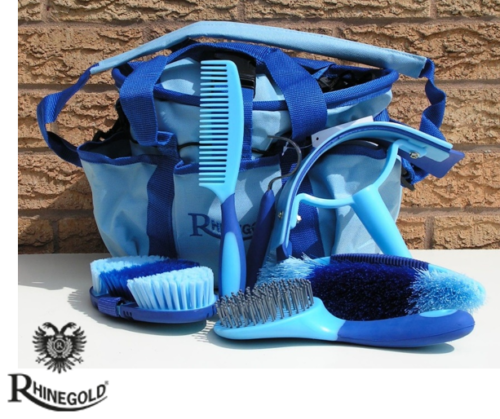 Rhinegold, Grooming Bag With Soft Touch Kit. Blue