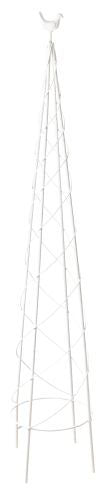 Obelisk Metal Round with Bird 127cm White