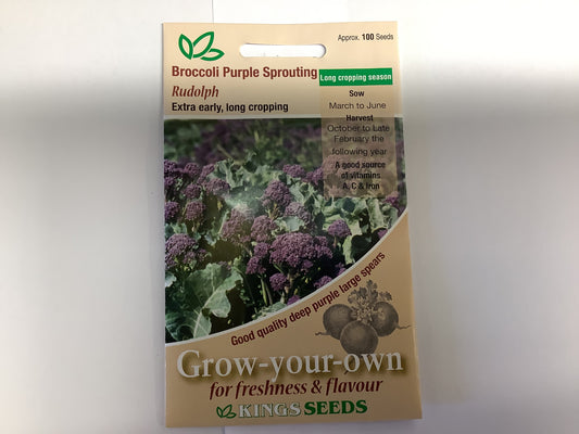 Kings Seeds Broccoli Purple Sprouting Rudolph