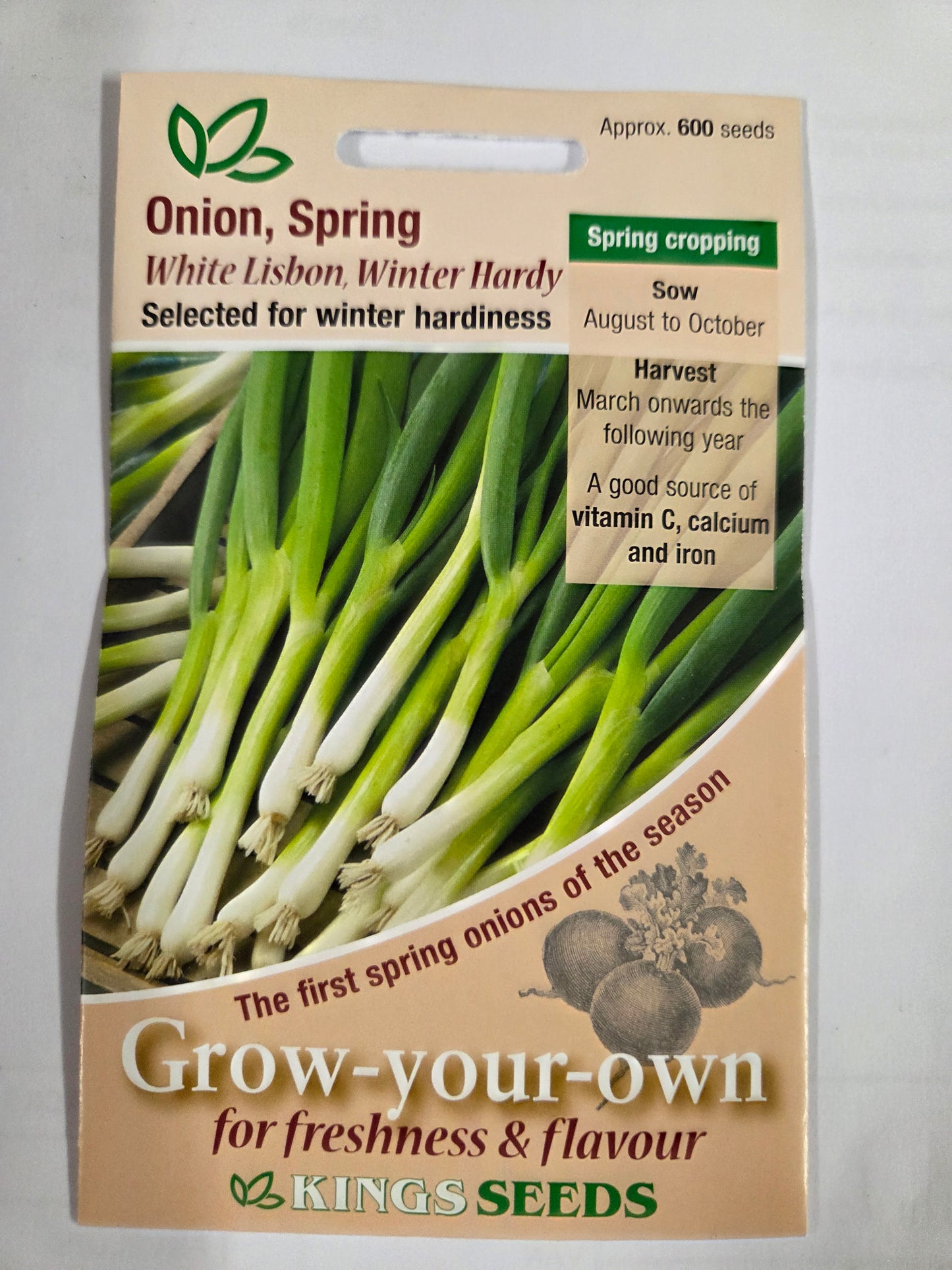 Kings Seeds Spring Onion White Lisbon Winter Hardy