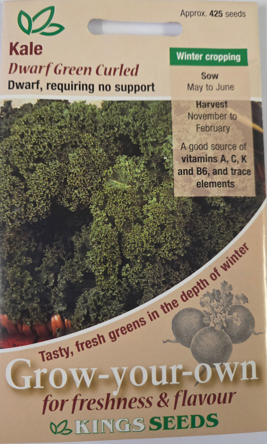 Kings Seeds Kale Dwarf Green Curled