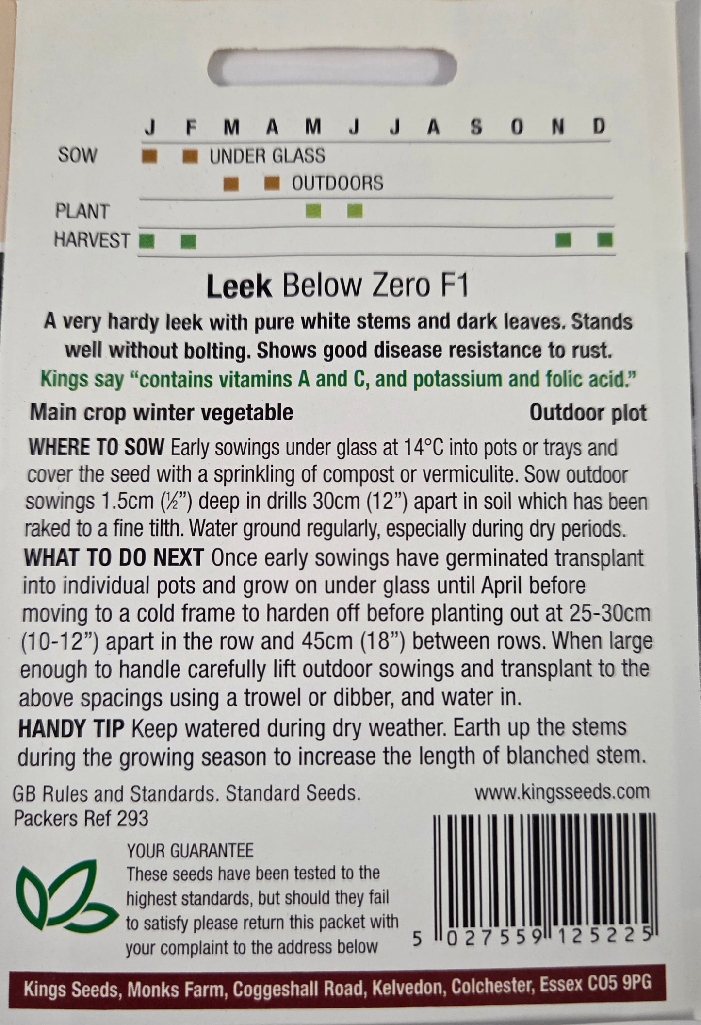 Kings Seeds Leek Below Zero F1