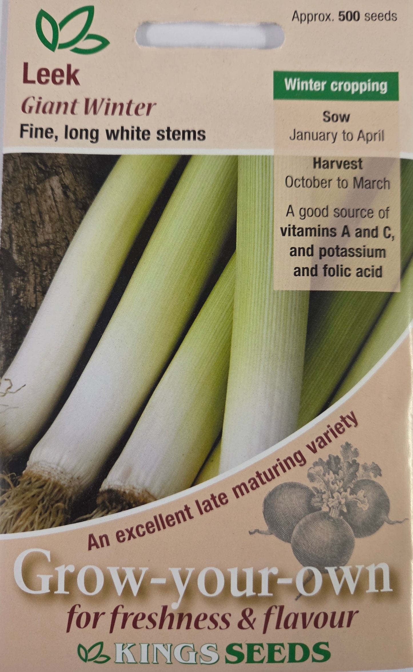 Kings Seeds Leek Giant Winter
