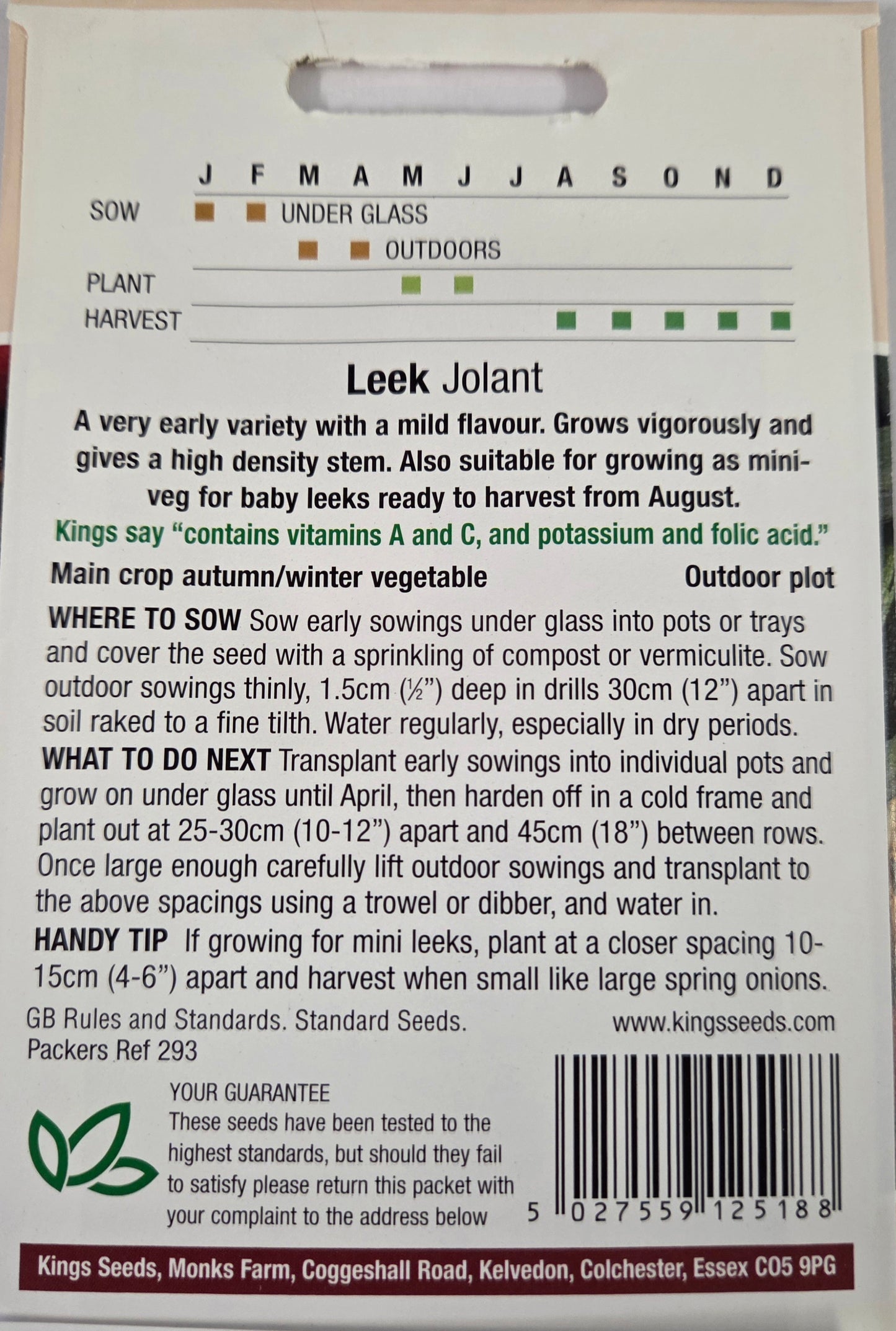 Kings Seeds Leek Jolant