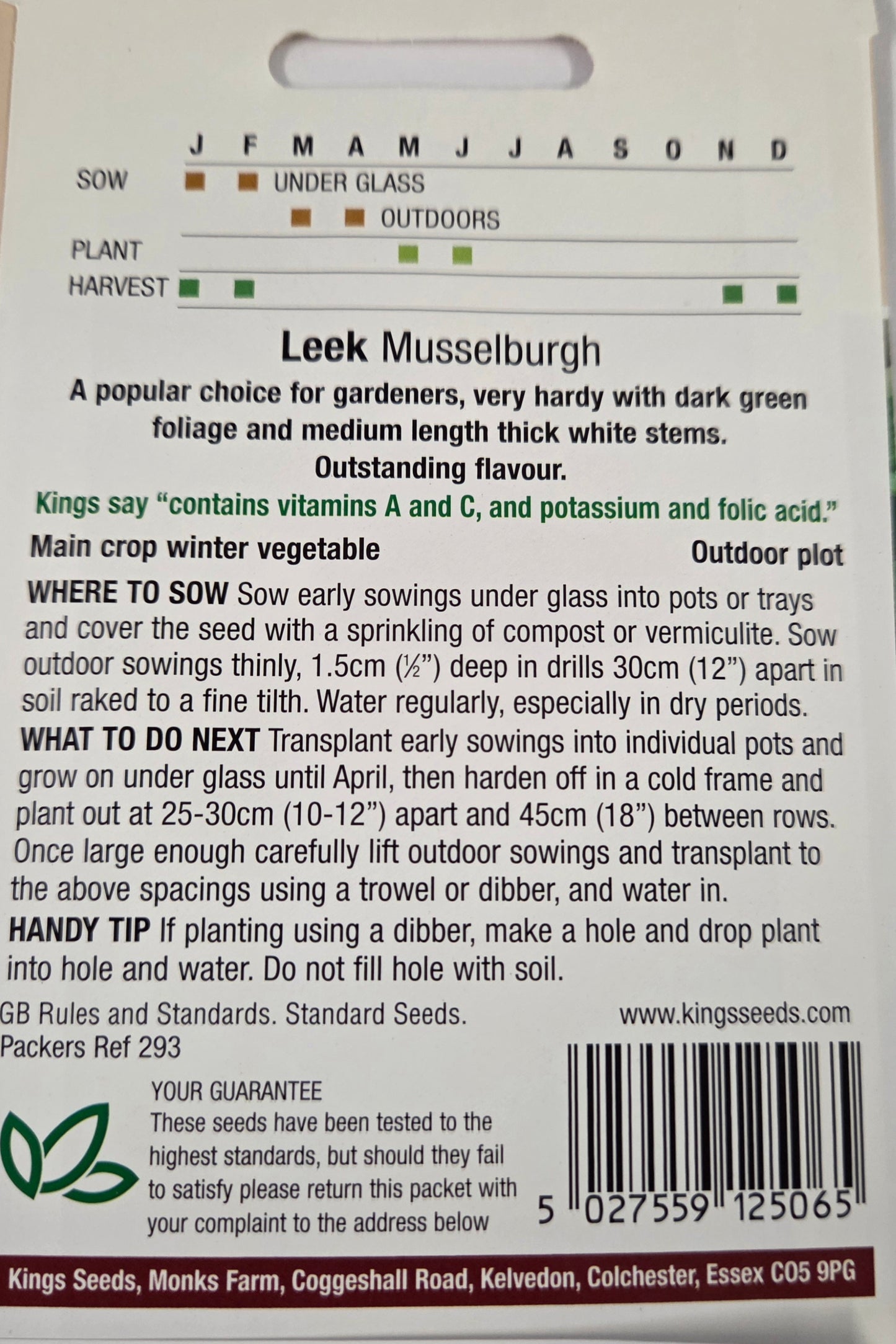 Kings Seeds Leek Musselburgh