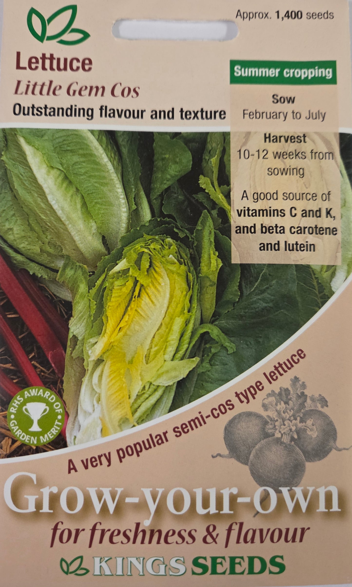Kings Seeds Lettuce Little Gem Cos