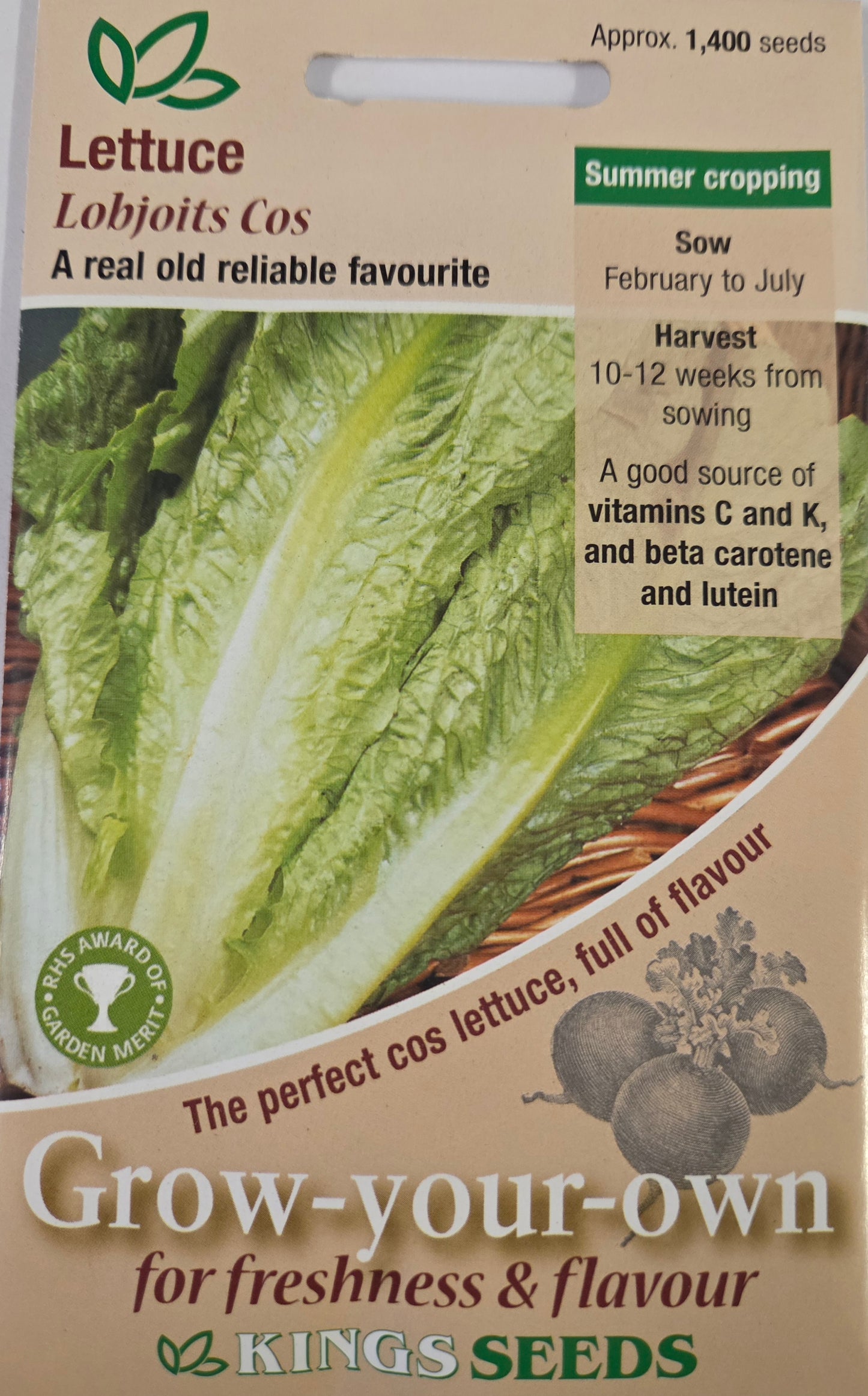 Kings Seeds Lettuce Lobjoits Cos