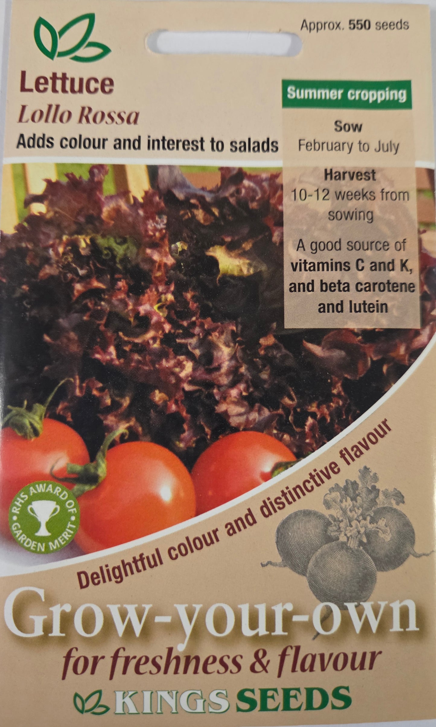 Kings Seeds Lettuce Lollo Rossa